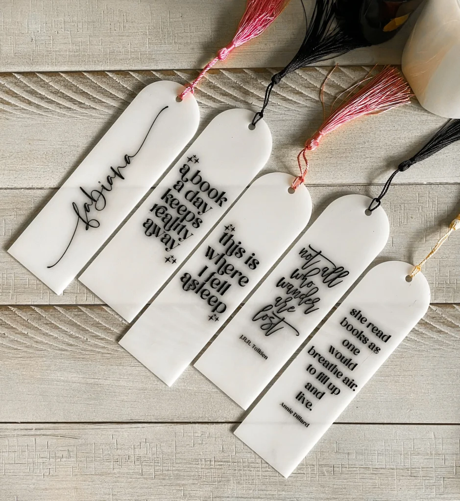 personalized acrylic bookmark
