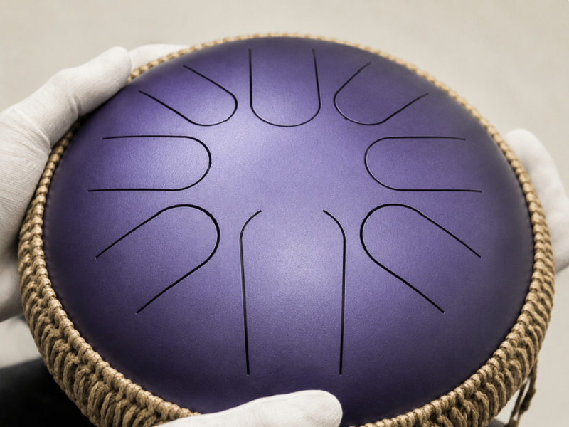 Steel tongue drum kit and accessory completeness check