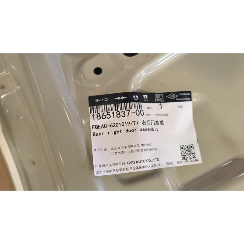 Right Rear Door BYD 18651837-00